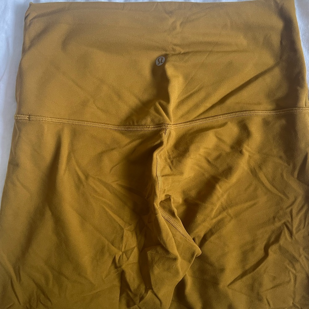 Lululemon high rise biker shorts in Gold Spice
